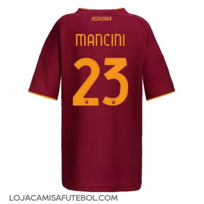 Camisa de Futebol AS Roma Gianluca Mancini #23 Equipamento Principal Mulheres 2025-26 Manga Curta Camisa de Futebol AS Roma Gianluca Mancini #23 Equipamento Principal Mulheres 2025-26 Manga Curta